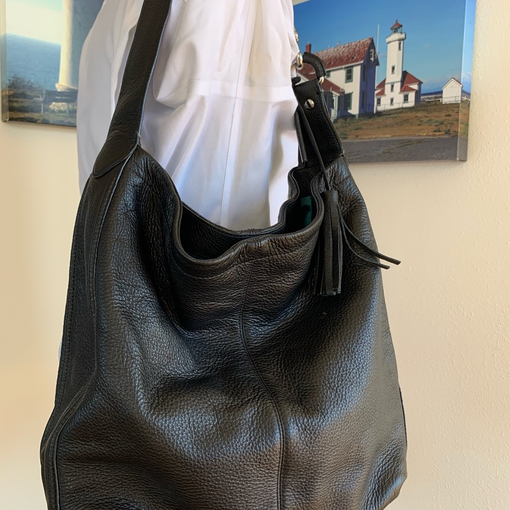 EUC Coach Vintage Black Pebbled Leather Satchel Shoulder Bag  #L1380 F23309